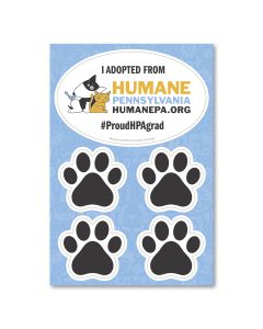 2 in 1 Oval Car Magnet with 4  Paw Prints