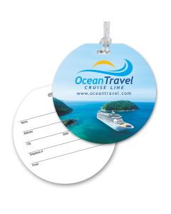 Ultra-Thin Round Luggage Tag with Clear Strap