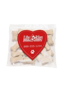 Mini Dog Bones in Bag with Heart Magnet